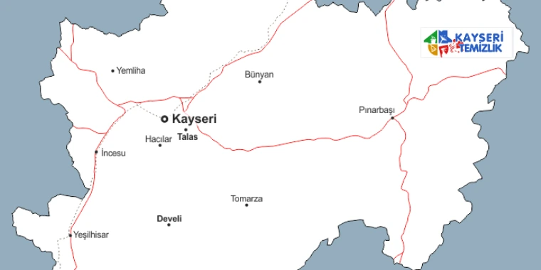 Kayseri harita ve hizmet bölgeleri