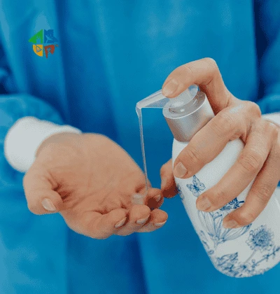 Dezenfeksiyon uygulaması yapılan steril ofis ortamı