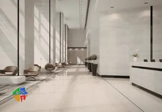 Temizlenmiş lobi ve resepsiyon alanı